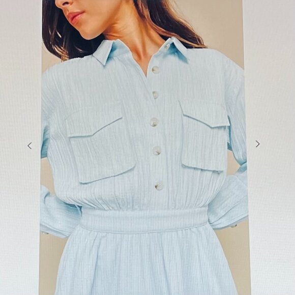 Lulus Adored Persona Light Blue Textured Mini Dress (M) New with Tag - Picture 2 of 10